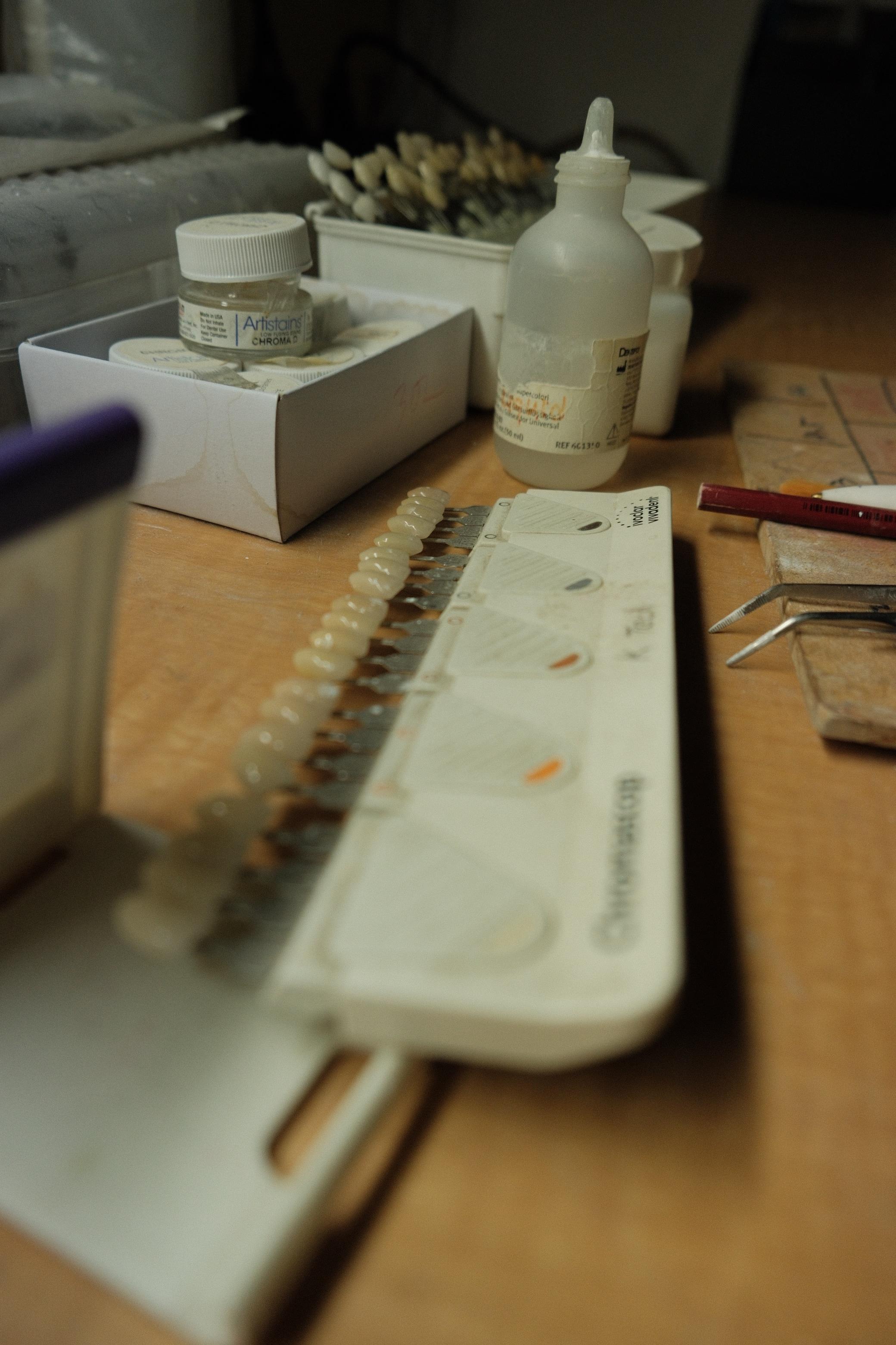 Master technician at work in the Ivy Dental Lab
